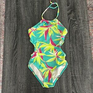 Old Navy Blue and Yellow One Piece Swim